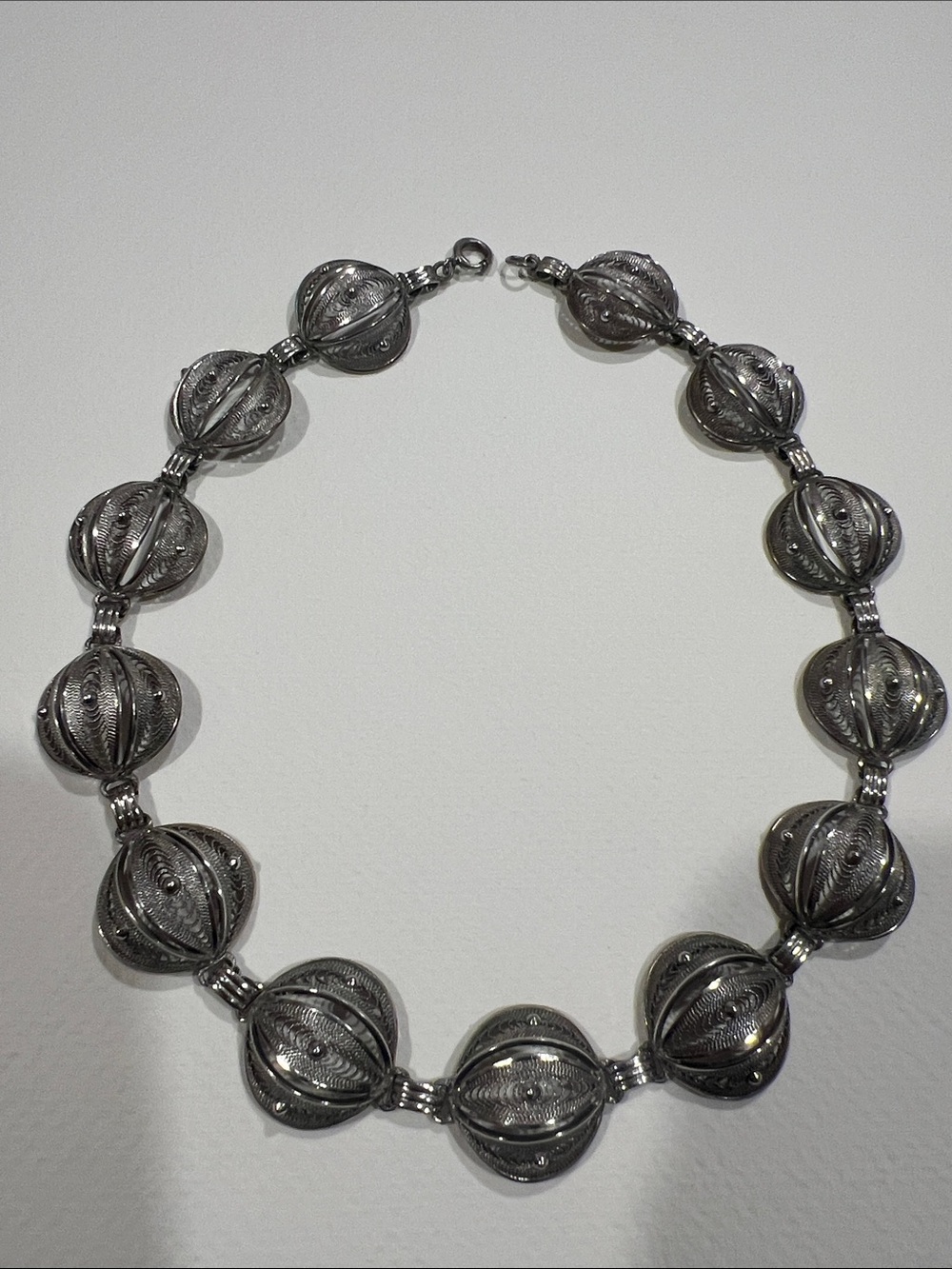 Alice Caviness Sterling Silver Orb Link Necklace